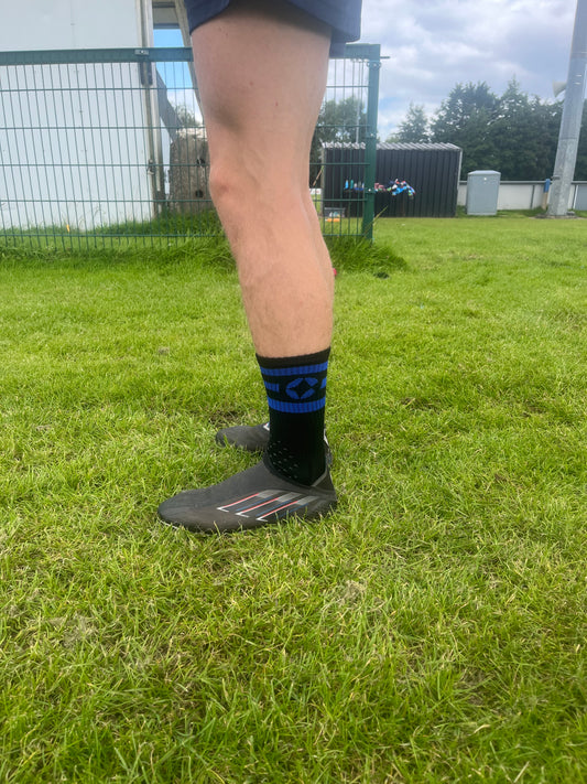 Black and Blue 360 Degree Grip socks