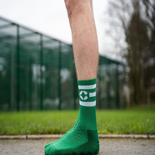 360 Degree Grip Socks - Green and White