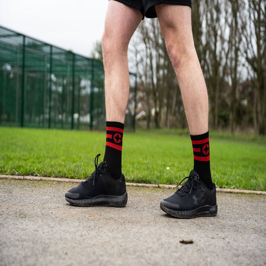 360 Degree Grip Socks - Black and Red